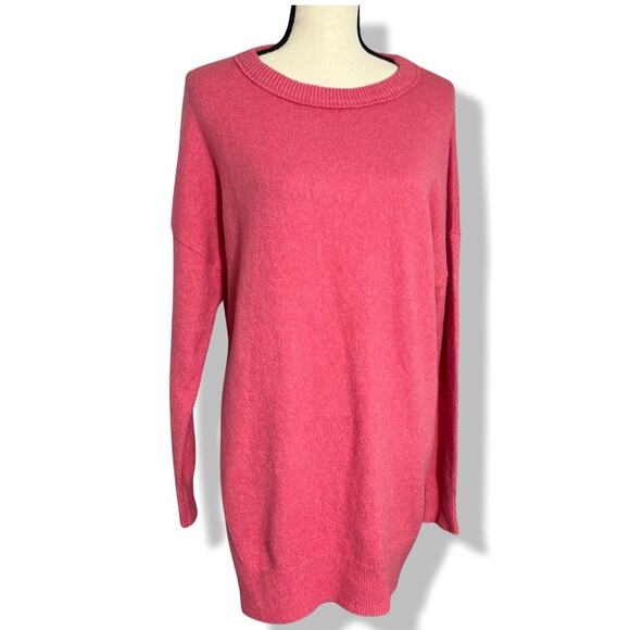 Open Edit women's cotton wool blend side slit tunic sweater small pink - Picture 1 of 8